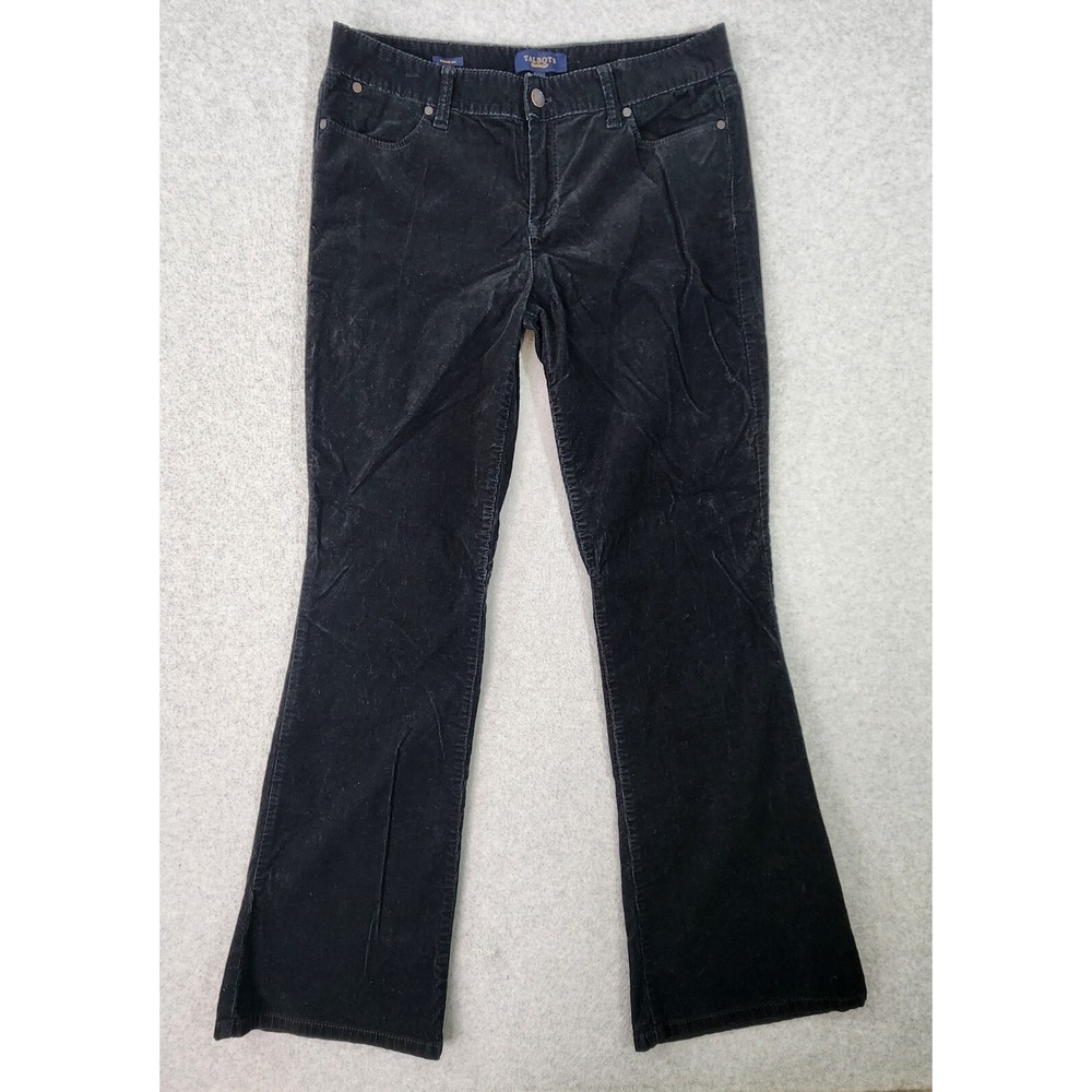 Talbots Pants Womens Size 10‎ Corduroy Black Signature Boot Cut Pockets